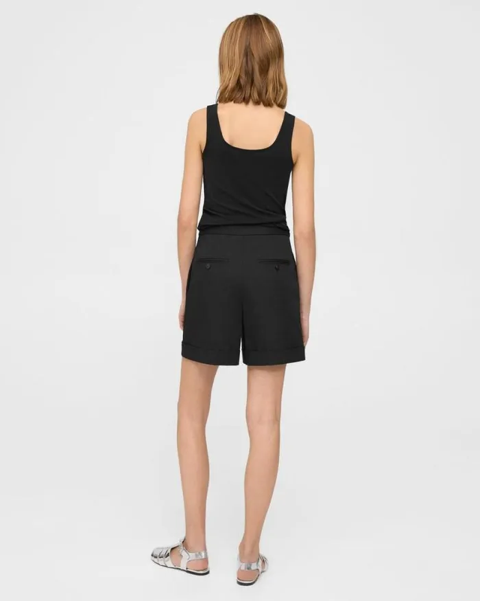 Pants Women Theory Cuffed Short In Stretch Cotton Twill Black Pants Women Theory Cuffed Short In Stretch Cotton Twill Black
