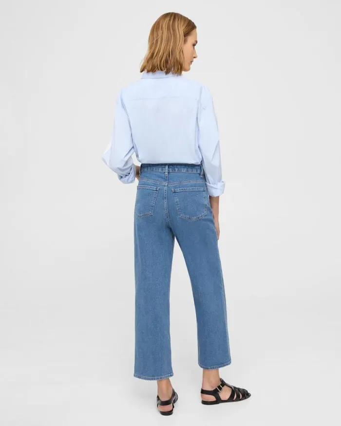 Pants Women Theory HighWaist StraightLeg Jean In Stretch Denim Washed Indigo Pants Women Theory HighWaist StraightLeg Jean In Stretch Denim Washed Indigo