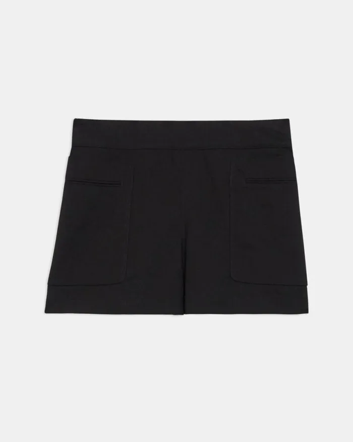 Pants Women Theory Mini Utility Short In Good Linen Black