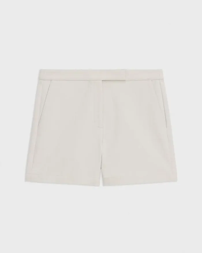 Pants Women Theory Waist Tab Short In Neoteric Twill Limestone Pants Women Theory Waist Tab Short In Neoteric Twill Limestone