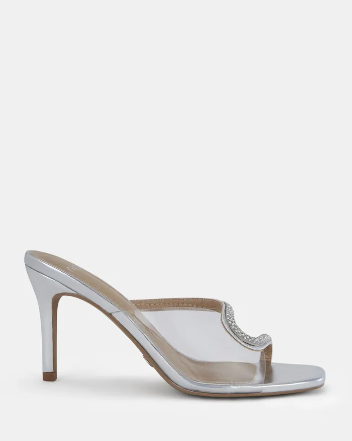 Party NOVO Shoes Women PORSHA SILVER Open Toe Heels