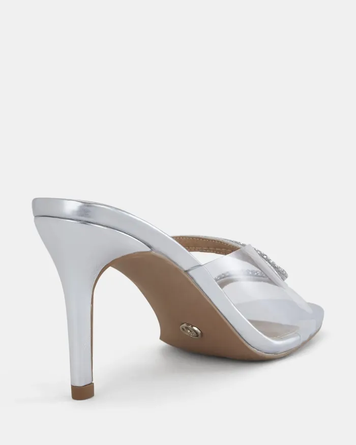 Party NOVO Shoes Women PORSHA SILVER Open Toe Heels