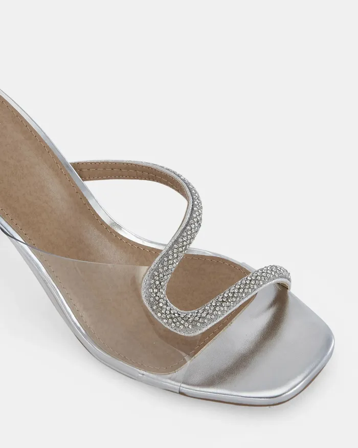 Party NOVO Shoes Women PORSHA SILVER Open Toe Heels