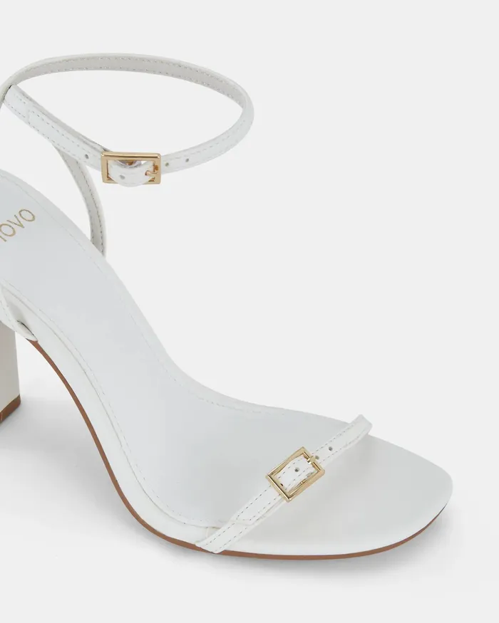 Party Women NALAR WHITE Slim Rectangular Heels NOVO Shoes