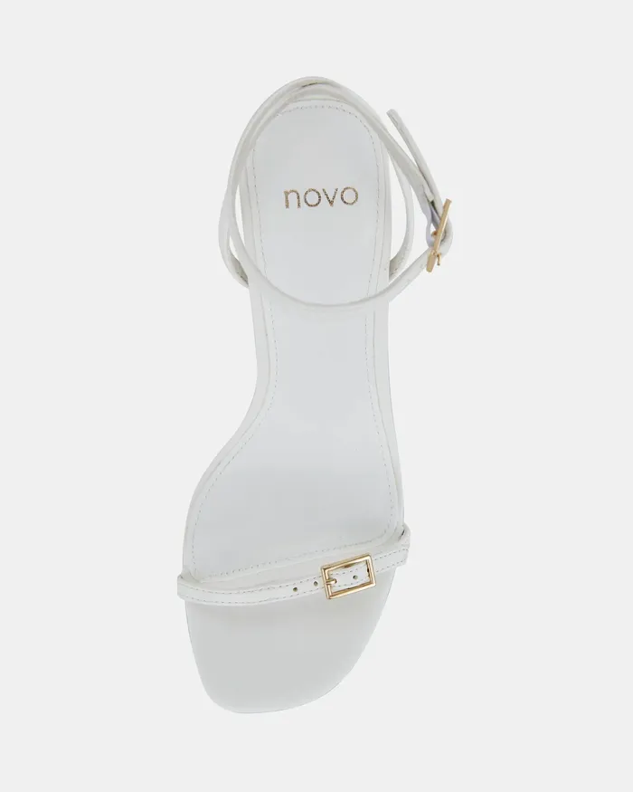 Party Women NALAR WHITE Slim Rectangular Heels NOVO Shoes