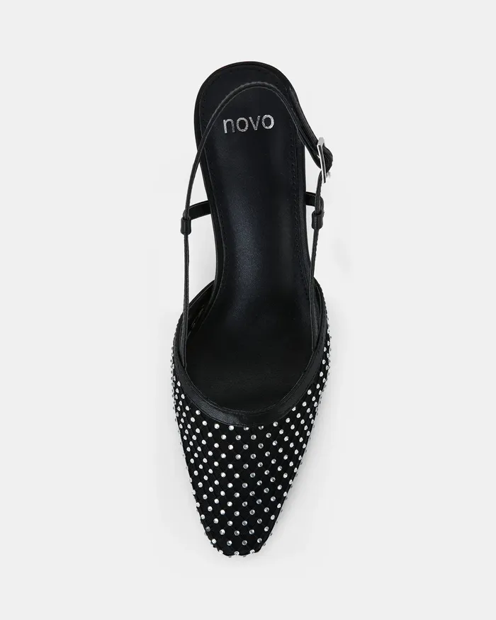 Party Women NOVO Shoes ZAIDAN BLACK Closed Toe Heels