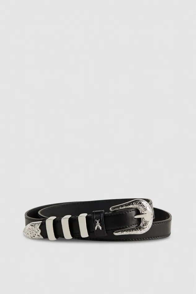 Patrizia Pepe Belts LowWaisted Leather Cowboy Belt Black 8211 Women