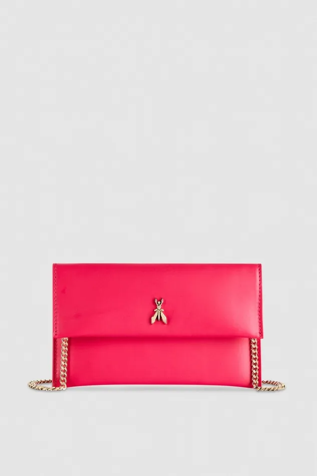 Patrizia Pepe Clutches Leather Clutch Bag With Chain Shoulder Strap Pink 8211 Women Patrizia Pepe Clutches Leather Clutch Bag With Chain Shoulder Strap Pink 8211 Women