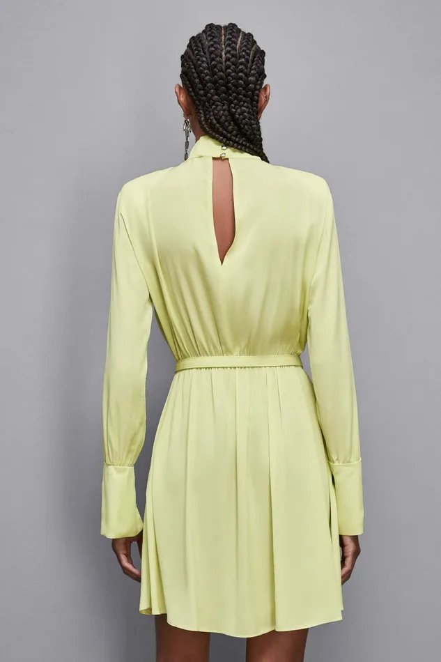 Patrizia Pepe Dresses Essential Twill Belted Dress Yellow 8211 Women