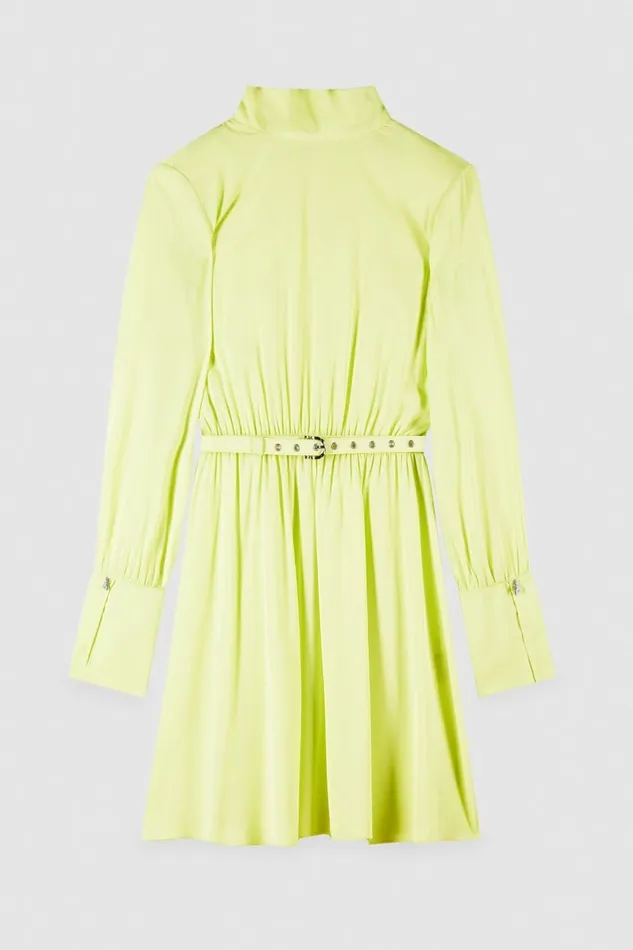 Patrizia Pepe Dresses Essential Twill Belted Dress Yellow 8211 Women