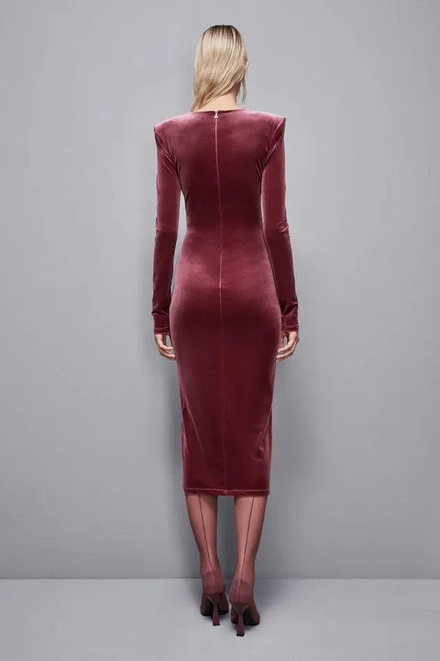 Patrizia Pepe Dresses Essential Velvet Bustier Dress Red 8211 Women