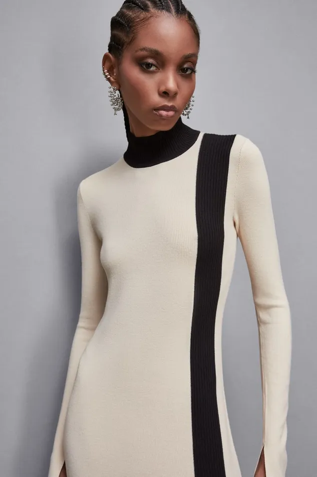 Patrizia Pepe Dresses Viscose Blend Midi Dress Beige 8211 Women