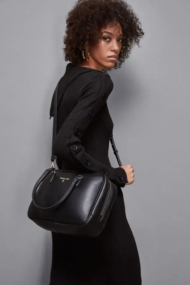 Patrizia Pepe Handbags Leather Shoulder Camera Case With Zipper Black 8211 Women