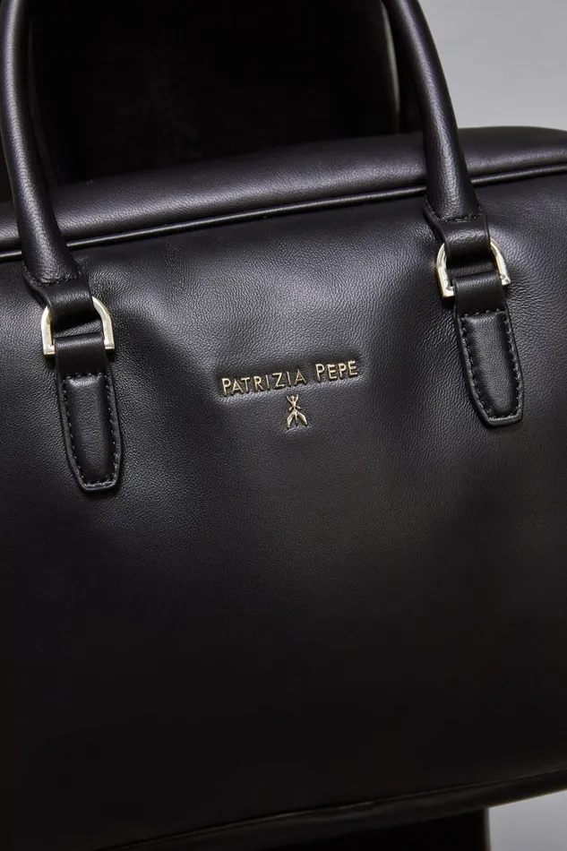 Patrizia Pepe Handbags Leather Shoulder Camera Case With Zipper Black 8211 Women