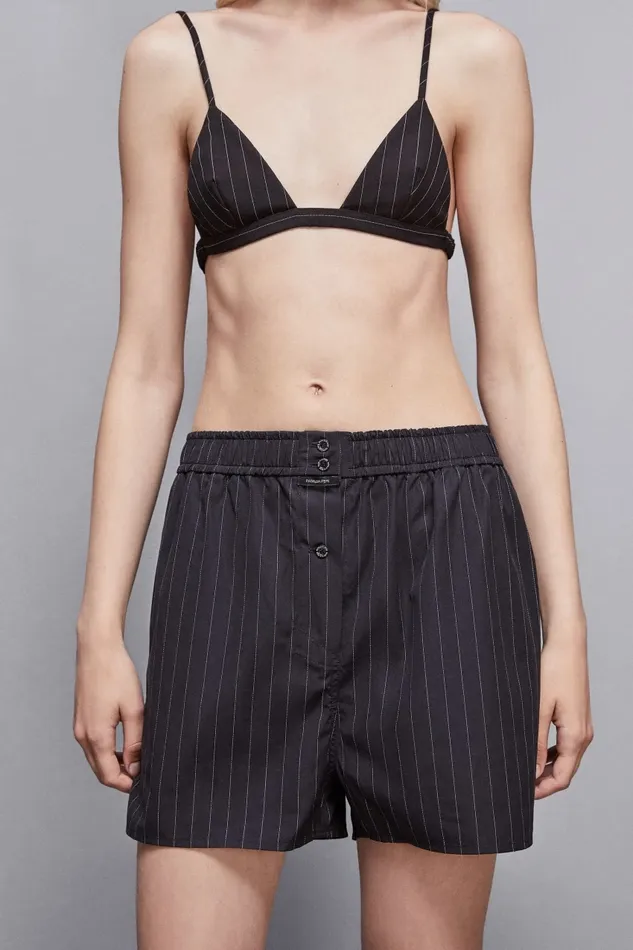 Patrizia Pepe Lingerie And Beachwear Fabric Boxer Shorts With Buttons Black 8211 Women