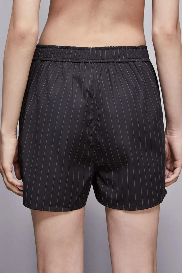 Patrizia Pepe Lingerie And Beachwear Fabric Boxer Shorts With Buttons Black 8211 Women