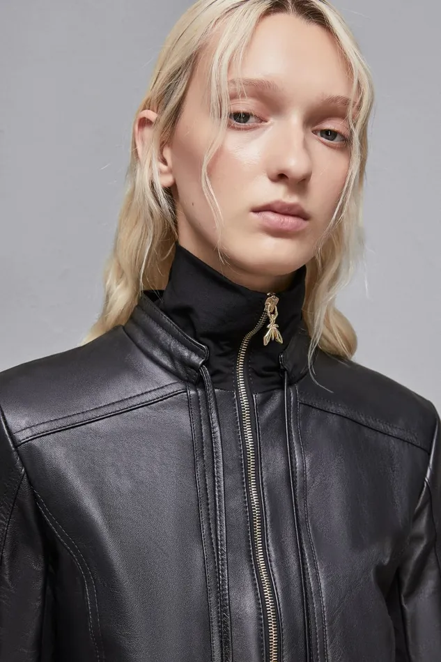 Patrizia Pepe Outerwear Blouson Leather Jacket Black 8211 Women
