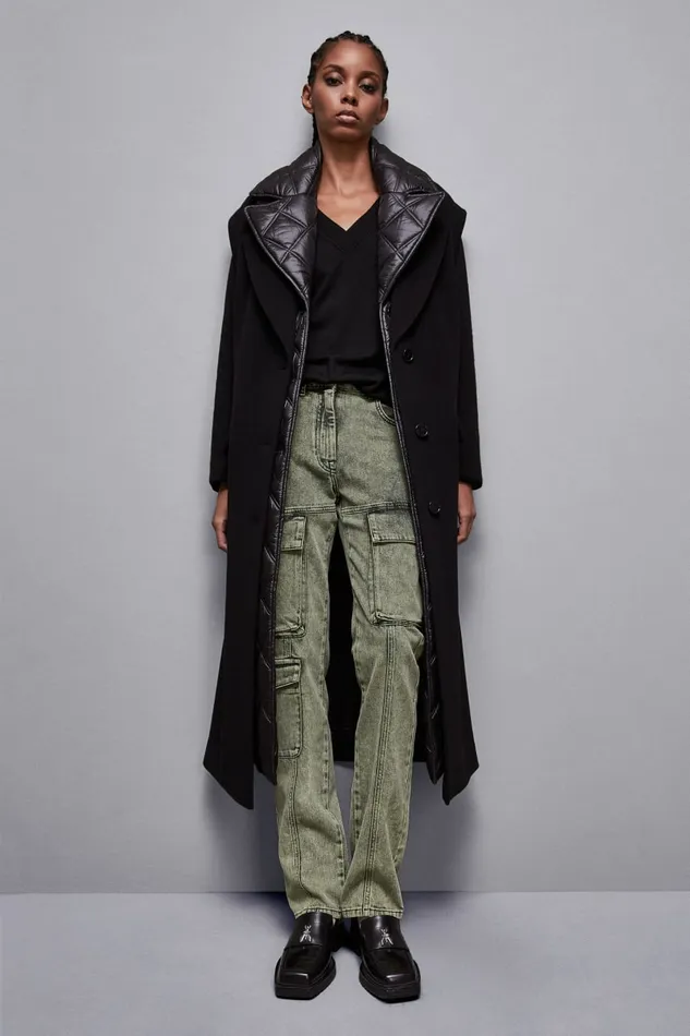 Patrizia Pepe Outerwear Long Woolen Cloth Coat Black 8211 Women