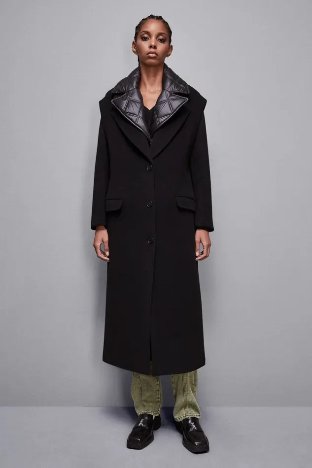 Patrizia Pepe Outerwear Long Woolen Cloth Coat Black 8211 Women