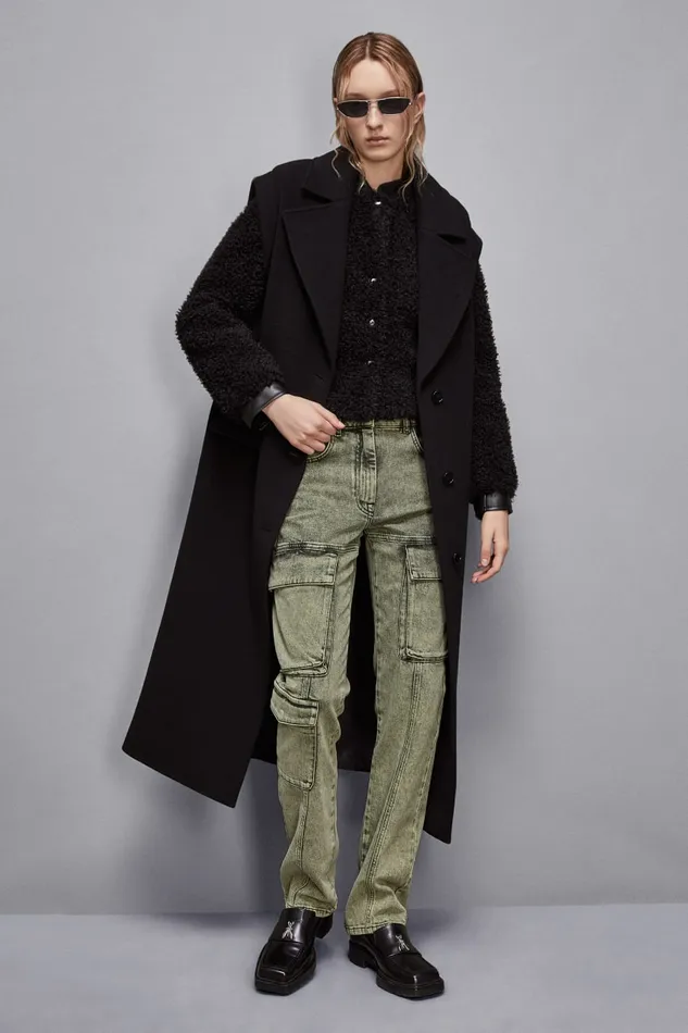 Patrizia Pepe Outerwear Long Woolen Cloth Coat Black 8211 Women