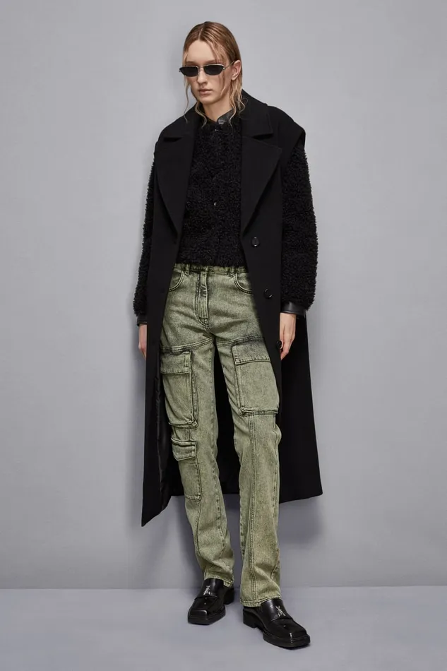 Patrizia Pepe Outerwear Long Woolen Cloth Coat Black 8211 Women
