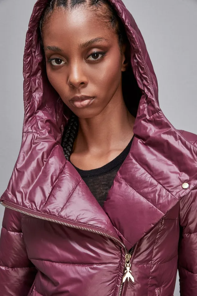 Patrizia Pepe Outerwear Nylon Down Proof Hooded Down Jacket Red 8211 Women