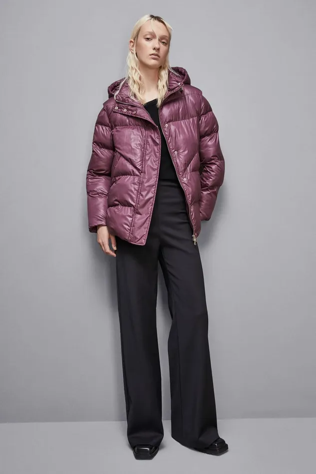 Patrizia Pepe Outerwear Shiny Nylon Over Down Jacket Red 8211 Women