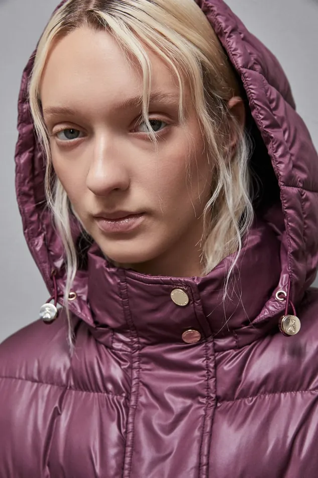 Patrizia Pepe Outerwear Shiny Nylon Over Down Jacket Red 8211 Women