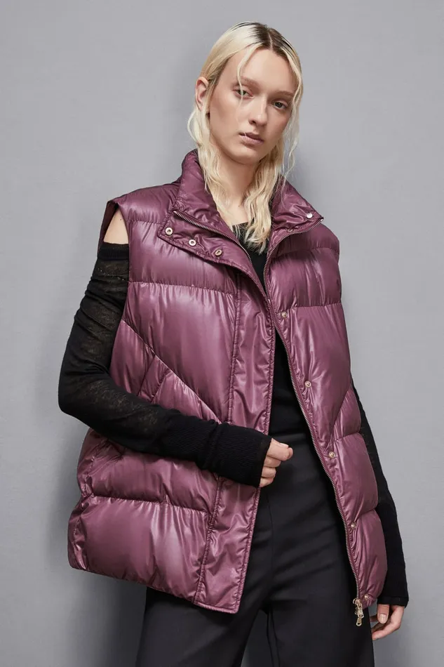 Patrizia Pepe Outerwear Shiny Nylon Over Down Jacket Red 8211 Women