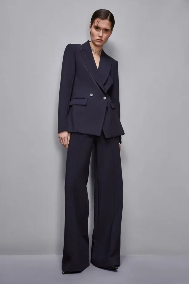 Patrizia Pepe Pants and Jeans BoyfriendCut Pants With Elastic Waistband Blue 8211 Women