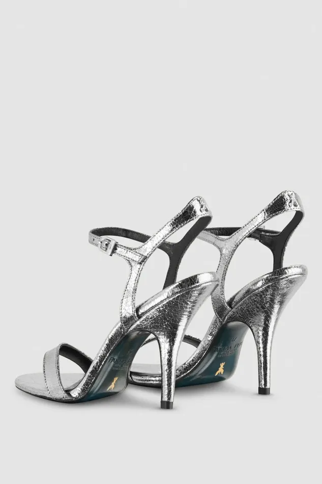 Patrizia Pepe Sandals Heeled Leather Sandals Silver 8211 Women