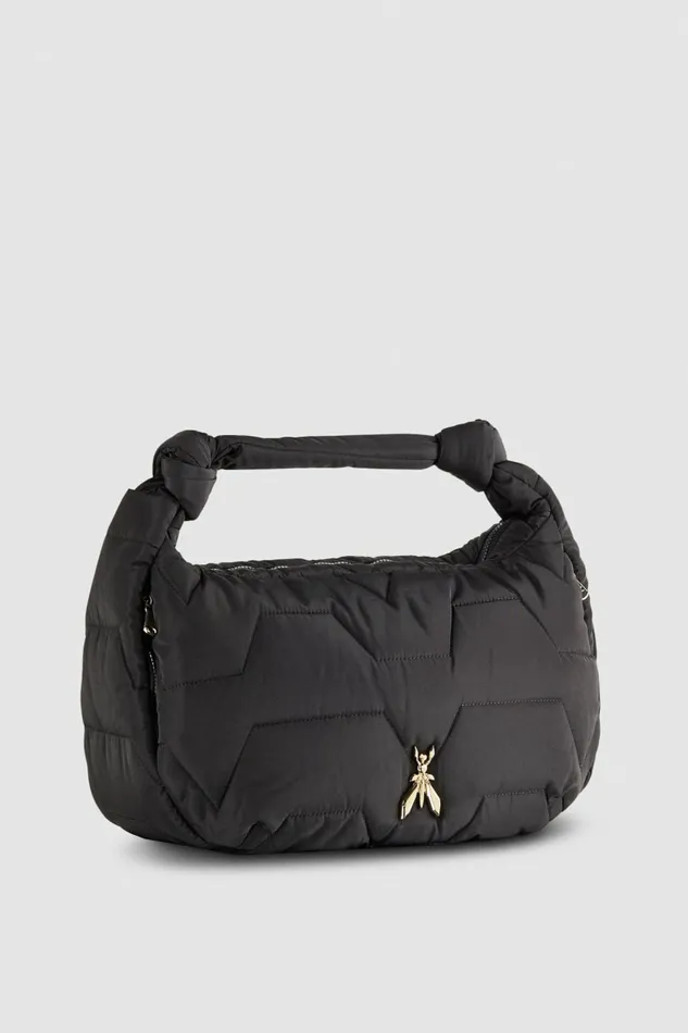 Patrizia Pepe Shoppers Nylon Shoulder Bag With Zipper Black 8211 Women