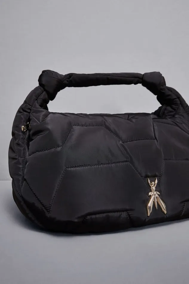 Patrizia Pepe Shoppers Nylon Shoulder Bag With Zipper Black 8211 Women