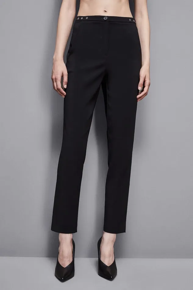 Patrizia Pepe Tailleur Essential Crepe Cigarette Pants Black 8211 Women