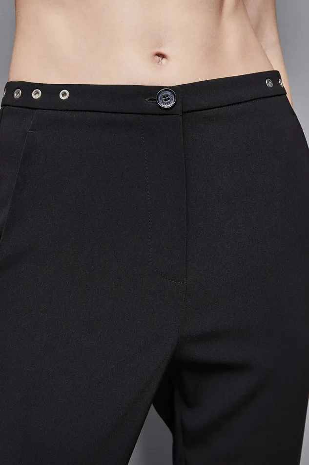 Patrizia Pepe Tailleur Essential Crepe Cigarette Pants Black 8211 Women