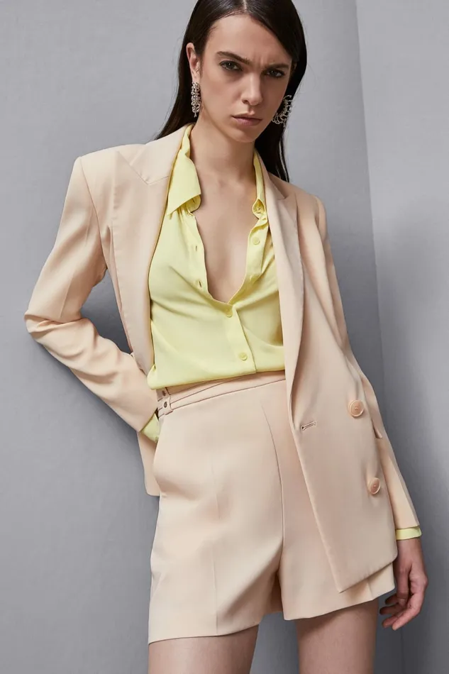 Patrizia Pepe Tailleur Essential Pants With Belt Beige 8211 Women