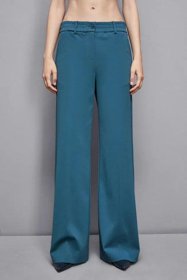 Patrizia Pepe Tailleur LowWaisted Palazzo Fit Pants Green 8211 Women