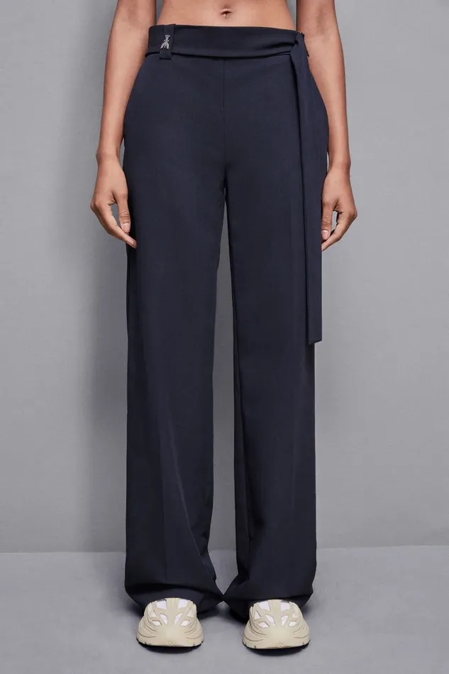Patrizia Pepe Tailleur Regular Fit Gabardine Pants Blue 8211 Women