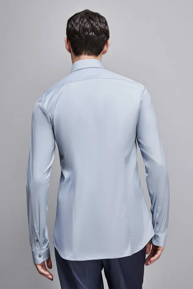 Patrizia Pepe Tops and Shirts Cotton Poplin Long Shirt Blue 8211 Men