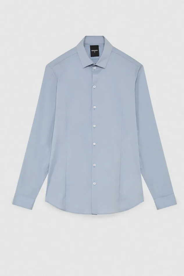 Patrizia Pepe Tops and Shirts Cotton Poplin Long Shirt Blue 8211 Men