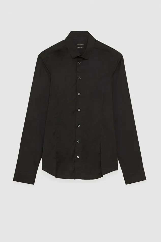 Patrizia Pepe Tops and Shirts Cotton Poplin Regular Shirt Black 8211 Men