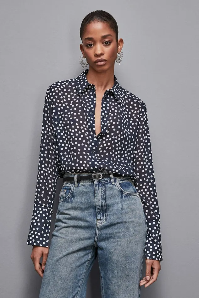 Patrizia Pepe Tops Regular Fit Georgette Shirt Blue 8211 Women