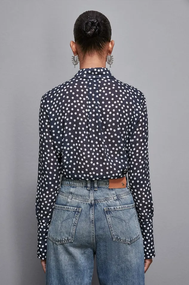 Patrizia Pepe Tops Regular Fit Georgette Shirt Blue 8211 Women