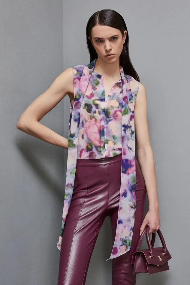 Patrizia Pepe Tops Regular Top In Patterned Georgette Multicolor 8211 Women