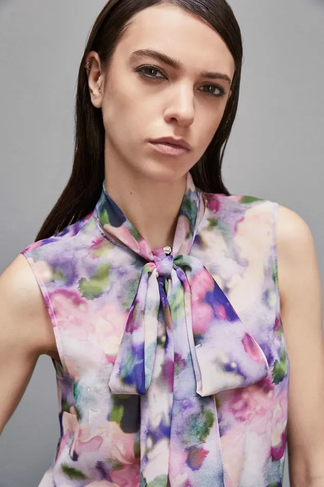 Patrizia Pepe Tops Regular Top In Patterned Georgette Multicolor 8211 Women