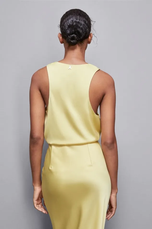 Patrizia Pepe Tops Shiny Satin Blouse Yellow 8211 Women