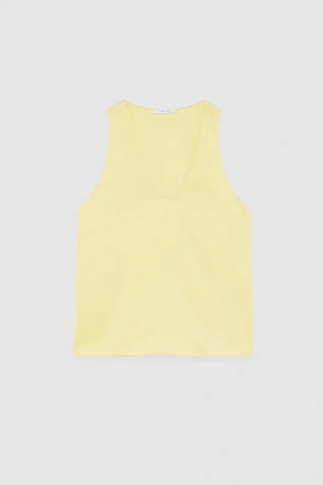 Patrizia Pepe Tops Shiny Satin Blouse Yellow 8211 Women