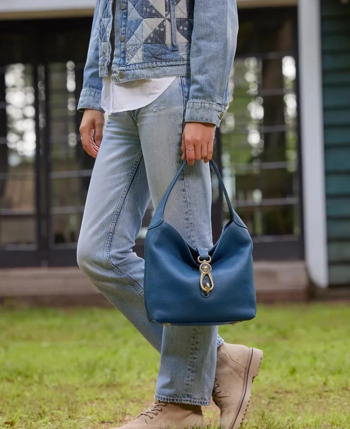 Pebble Grain Small Logo Lock Sac Jeans Woman Dooney and Bourke Shoulder Bags Pebble Grain Small Logo Lock Sac Jeans Woman Dooney and Bourke Shoulder Bags