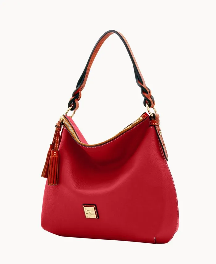 Pebble Grain Twist Strap Hobo Red Woman Dooney and Bourke Shoulder Bags Pebble Grain Twist Strap Hobo Red Woman Dooney and Bourke Shoulder Bags