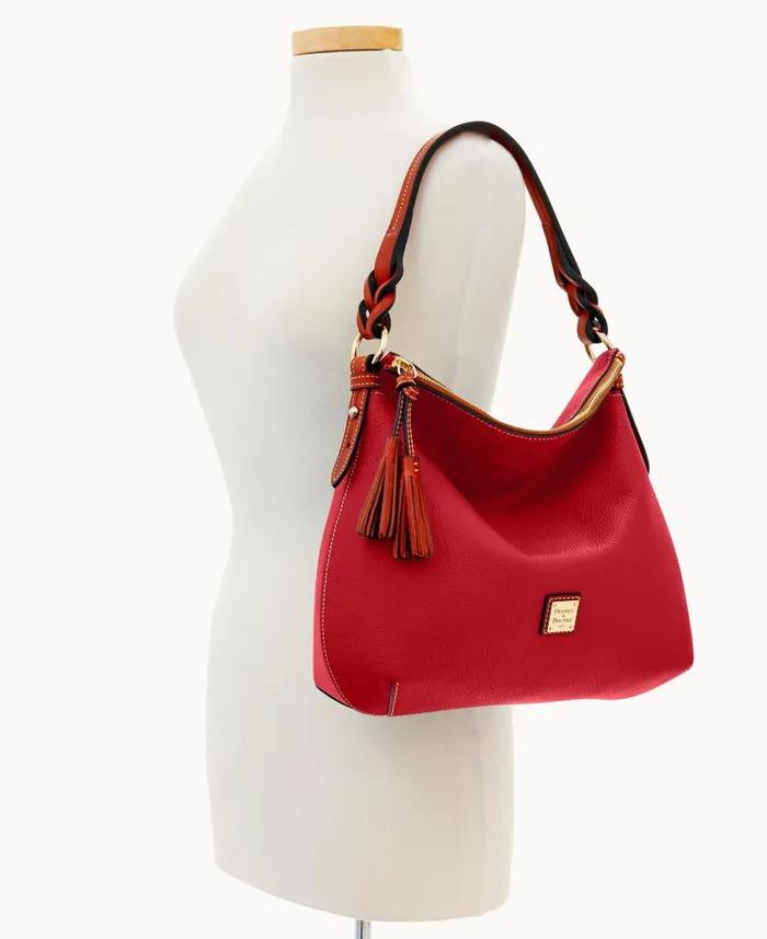 Pebble Grain Twist Strap Hobo Red Woman Dooney and Bourke Shoulder Bags Pebble Grain Twist Strap Hobo Red Woman Dooney and Bourke Shoulder Bags